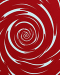 Crimson Swirl Abstract Line Rug