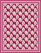 Crimson Cream Ornate Scroll Rug