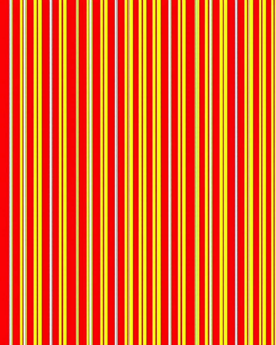 Vibrant Red Yellow Stripe Composition Rug