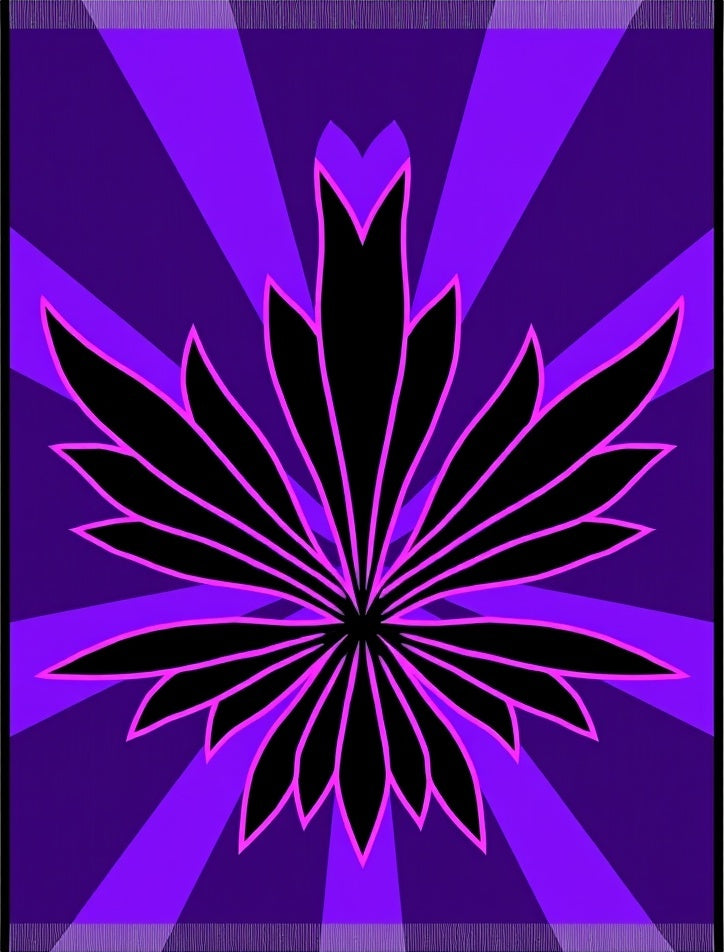 Vibrant Purple Sunburst Floral Rug