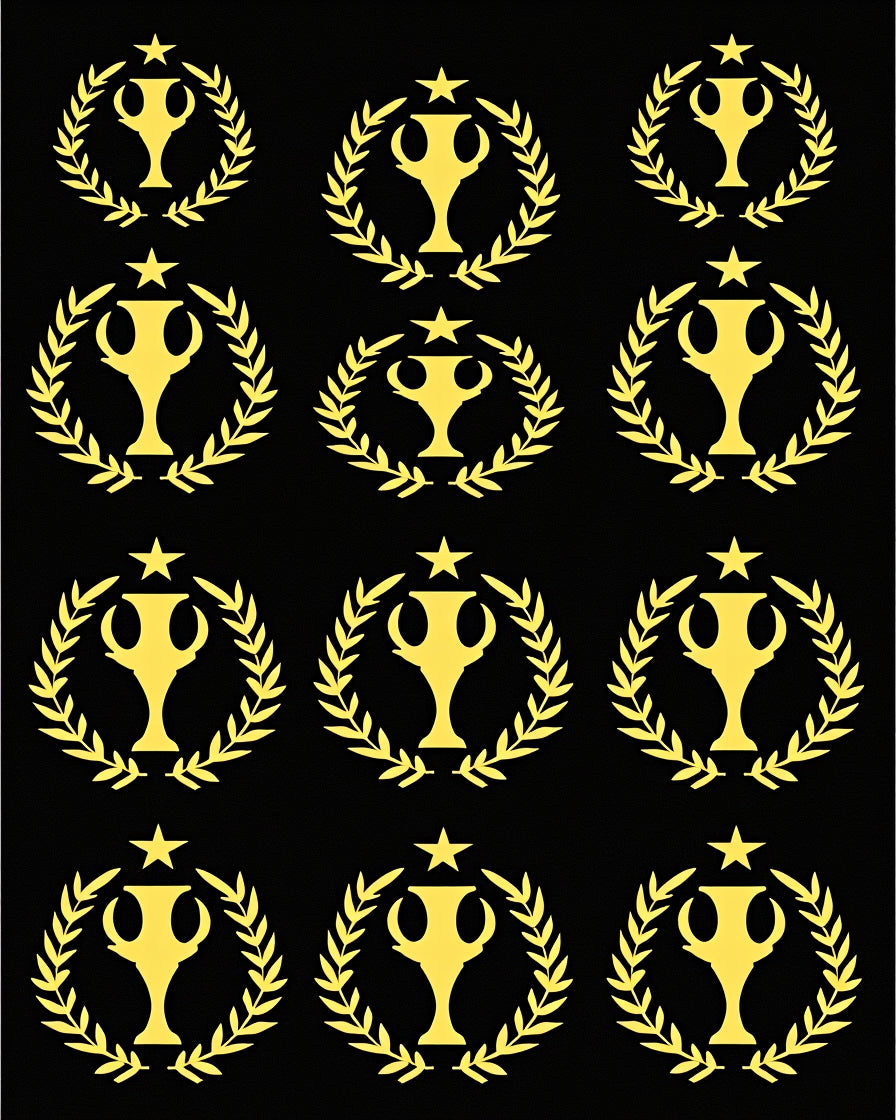 Golden Trophy Laurel Wreath Repeat Rug
