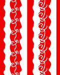 Bold Red White Chain Swirl Stripe Rug