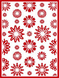 Crimson Snowflake Scatter Garden Rug