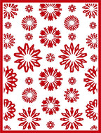 Crimson Snowflake Scatter Garden Rug