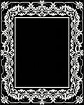 White Intricate Floral Scroll Border Rug