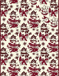 Deep Red Whimsical Cat Sailboat Collage Rug