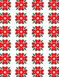 Vibrant Red Floral Medallion Arrangement Rug
