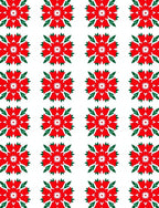 Vibrant Red Floral Medallion Arrangement Rug
