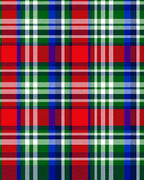 Classic Red Green Blue Plaid Rug