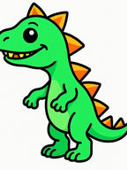 Fun Green Dinosaur Spikes Rug