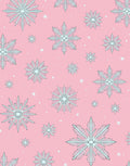 Pink Snowflake and Star Festive Rug