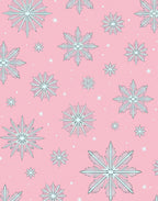 Pink Snowflake and Star Festive Rug