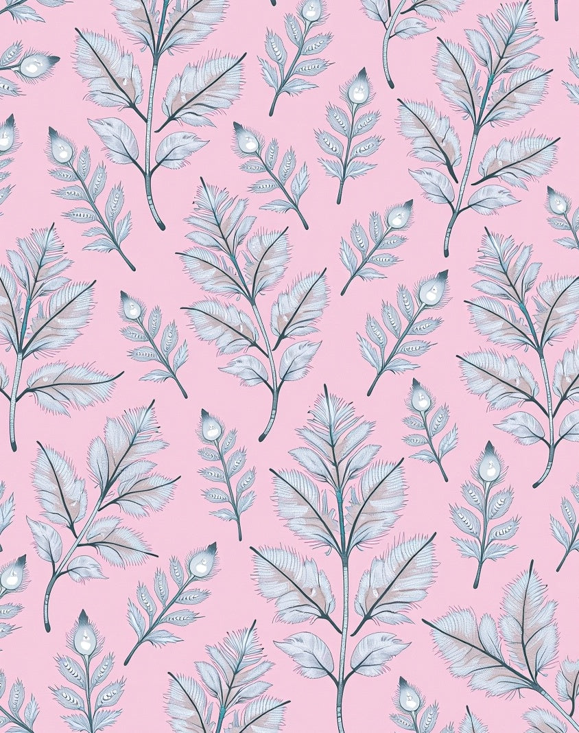 Delicate Pastel Feather Branches Rug