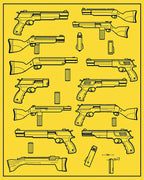 Yellow Outline Weapon Collection Rug