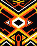 Bold Geometric Orange Yellow Black Rug