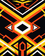 Bold Geometric Orange Yellow Black Rug