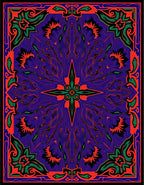 Vibrant Purple Floral Scrollwork Rug