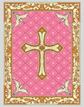 Baroque Pink Gold Cross Garland Rug