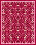 Crimson damask ornate floral Rug