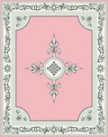 Elegant Pink Floral Border Medallion Rug