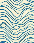 Navy Wave Contemporary Art Rug