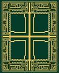 Emerald Gold Geometric Frame Rug