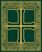 Emerald Gold Geometric Frame Rug