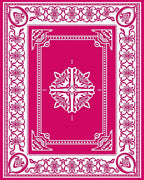 Vibrant Fuchsia Floral Frame Medallion Rug