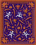 Orange Halloween Skeleton Pumpkin Border Rug