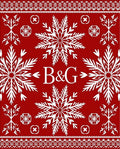 Red White Snowflake BG Medallion Rug