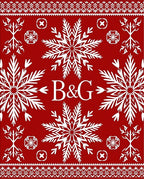 Red White Snowflake BG Medallion Rug