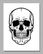 Bold Black Skull Close Up Rug