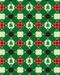Green Red Plaid Diamond Tree Ornament Rug