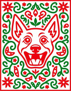 Crimson Fox Floral Swirl Rug