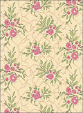Vintage Pink Rose Botanical Swirls Rug