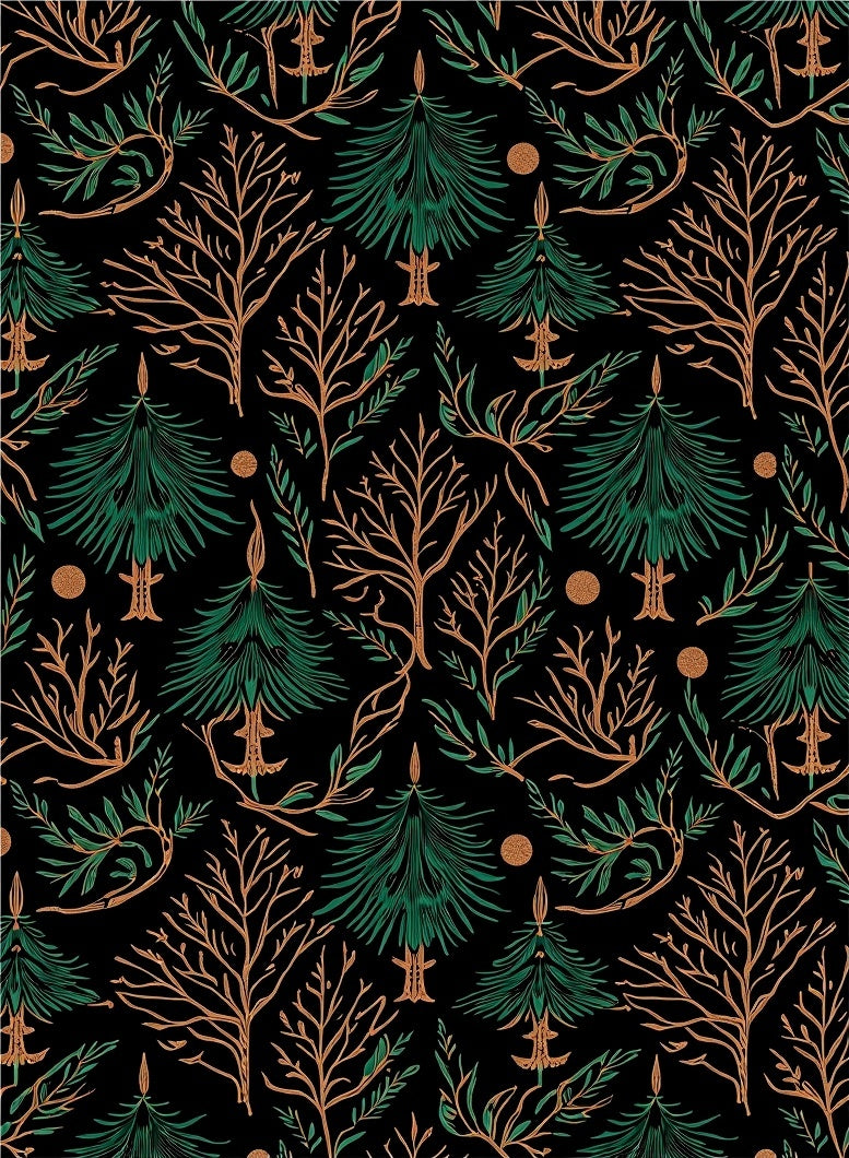 Dark Verdant Pine Woodland Repeating Rug