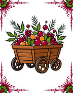 Rustic Orchard Cart Fruit Garland Rug
