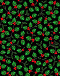 Dark Holly Berry Leaf Foliage Rug