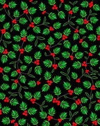 Dark Holly Berry Leaf Foliage Rug