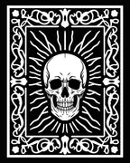 Gothic Skull Sunburst Frame Rug