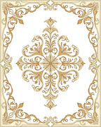 Golden Baroque Grand Medallion Accent Rug