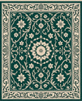 Emerald Vintage Floral Medallion Rug