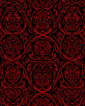 Crimson Red Ornate Damask Rug