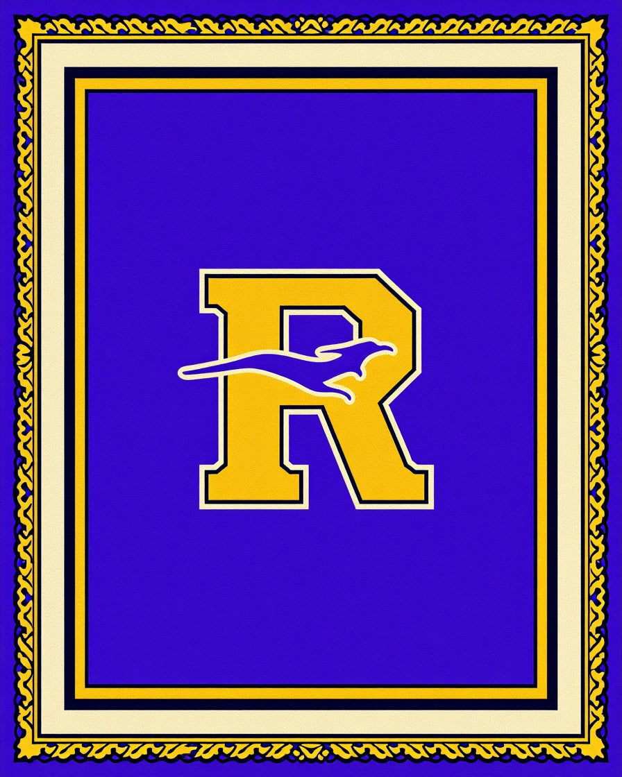 Majestic Royal Blue Retriever Letter R Rug