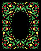 Folksy Green Berry Star Garland Rug