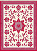 Crimson Rose Vine Border Rug