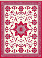 Crimson Rose Vine Border Rug
