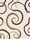 Earthy Brown Swirl Arabesque Rug