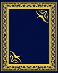 Rich Blue Gold Intricate Bird Frame Rug