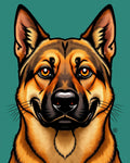 Majestic German Shepherd Amber Eyed Portrait Rug